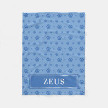 Blanket Blanket Blue Tass Monogram Pet Fleece Blan