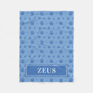 Blanket Blanket Blue Tass Monogram Pet Fleece Blan