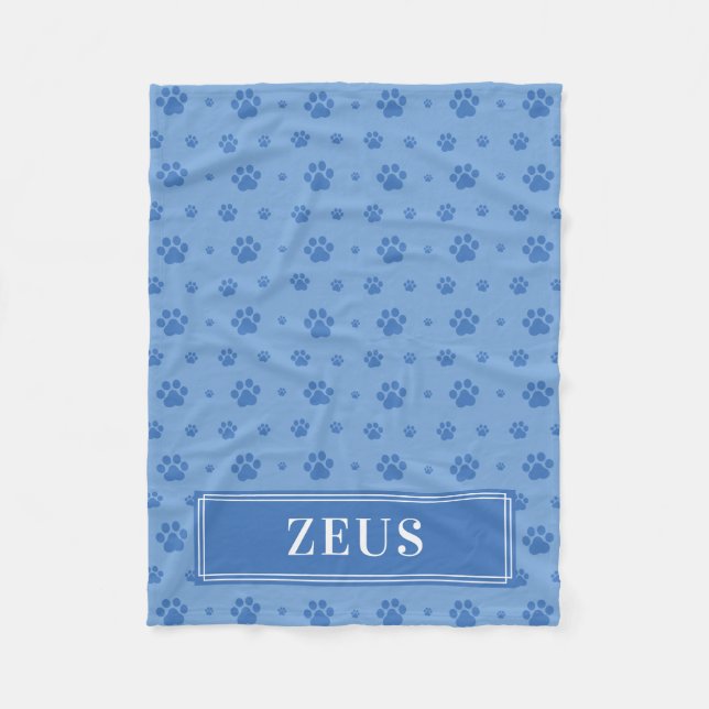 Blanket Blanket Blue Tass Monogram Pet Fleece Blan (Framsidan)
