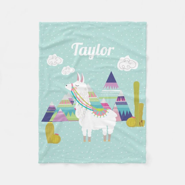 Blanket Blanket i Personligen Alpacas färgstarka ö Fleecefilt (Framsidan)