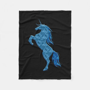 Blanket Blue Fire Unicorn Fleece Blanket