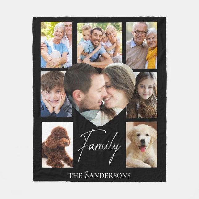 Blanket för Family Photo Collage Fleece Blanket (Framsidan)