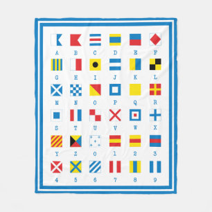 Blanket för sjösignalflottan Nautical Flaggor Fleecefilt