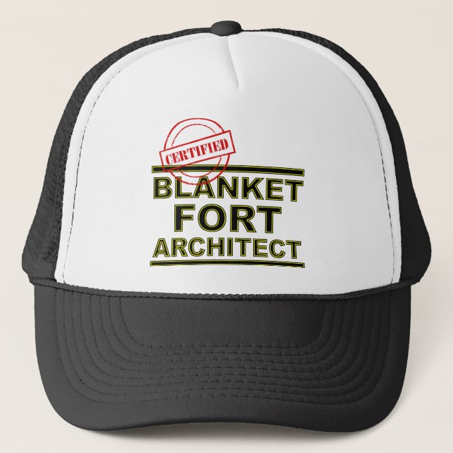 Blanket Fort Architect Funny Boll Cap Truckerkeps (Framsida)