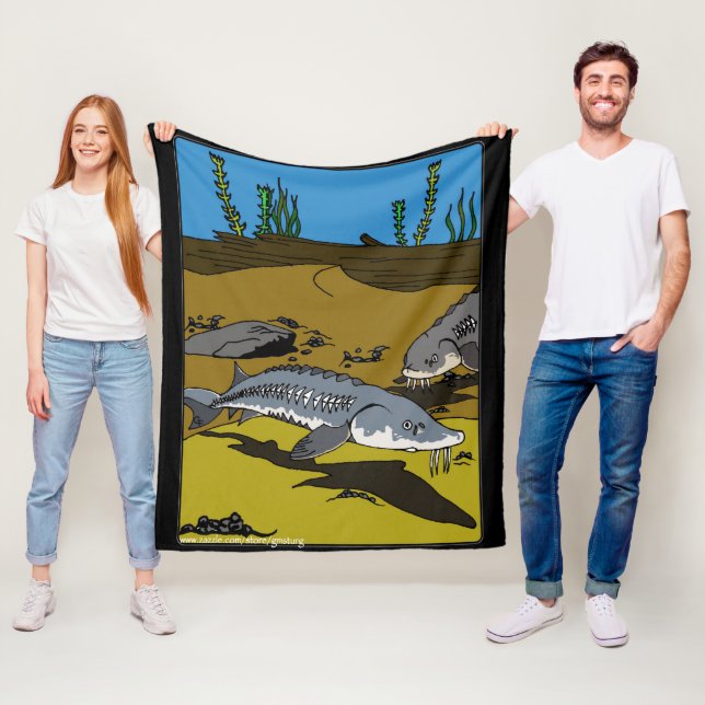 BLANKET - LAKE STURGEON COLORING PAGE  FLEECEFILT (På plats)