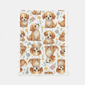Blanket med söt hund mönster fleecefilt