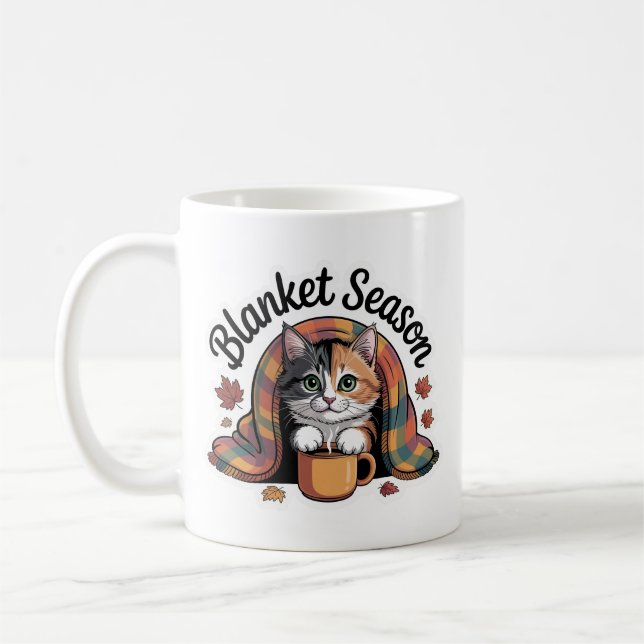 Blanket Season Warm Calico Cat Kaffemugg (Vänster)