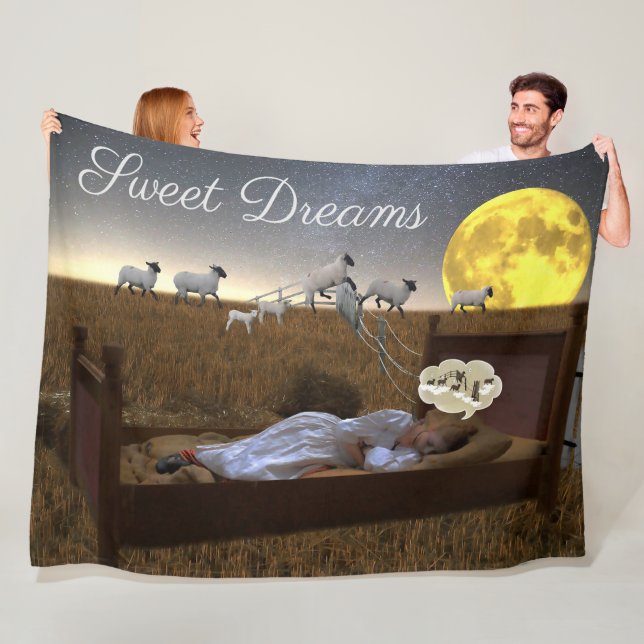 Blanket Sweet Dreams Child Counting Sheep Fleecefilt (På plats)