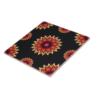 Blanketblommor på svart kakelplatta