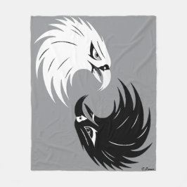 Blanketdesign för "Eagle Öga" - B&W Fleecefilt
