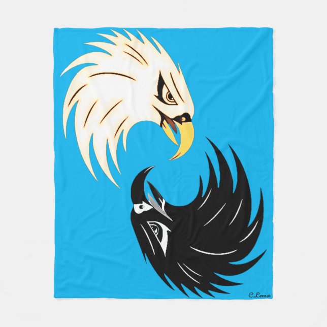 Blanketdesign för "Eagle Öga" - Blanketmodell - bl Fleecefilt (Framsidan)