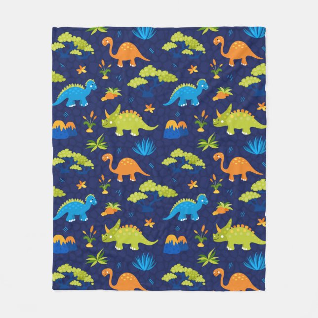 Blanketdinosaurier Fleecefilt (Framsidan)