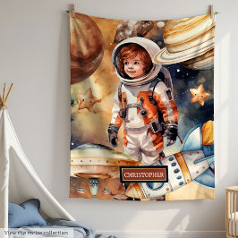 Blanketens eget namn Astronaut Boys för rymdplanet Fleecefilt