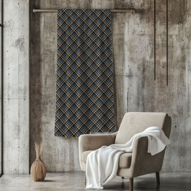 Blanketets för manar gåva av elegant Blue Gult Bla Fleecefilt (Elegant Blue Yellow Blanket for Men's Gift)