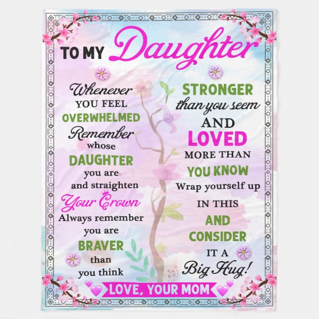 Blanketstift för döttrar från Mammor Fleecefilt (Framsidan)