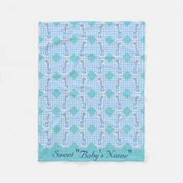 Blankett Blanket Blanket i Blue Färg Quilt Giraffe Fleecefilt