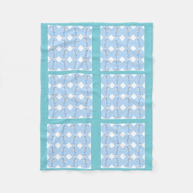 Blankett Blanket Blanket i Blue Färg Quilt Giraffe Fleecefilt (Framsidan)