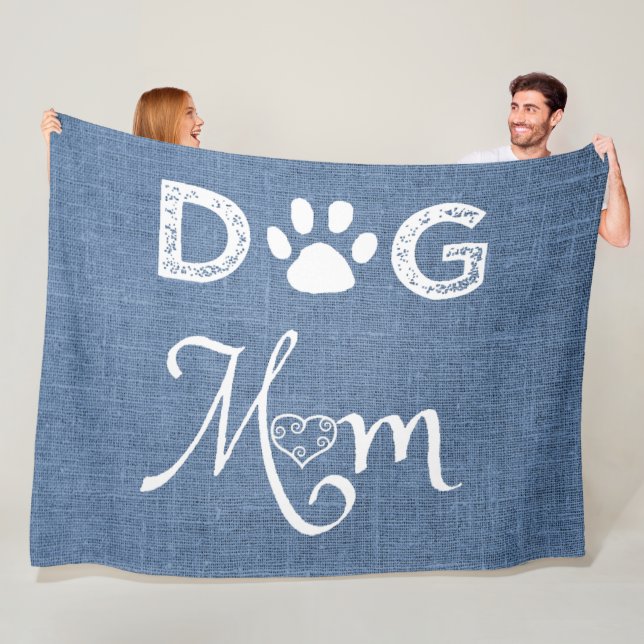 Blankett Blanket Blue Burlap Hund Fleece Blanket (På plats)