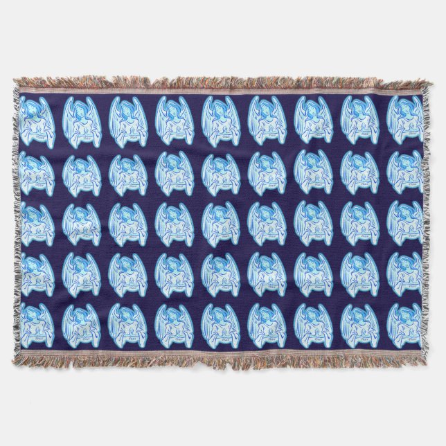 Blankett Blanket Blue Peace Angel Throw Blanket Mysfilt (Framsidan)