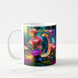 Blankett D med blomsterdekor Kaffemugg