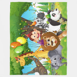 Blankett - Djur - Tecknad Fleecefilt