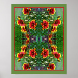 Blankett Flower-Daisy Abstrakten Vattenfärg Poster