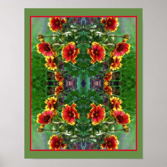 Blankett Flower-Daisy Abstrakten Vattenfärg Poster (Framsidan)