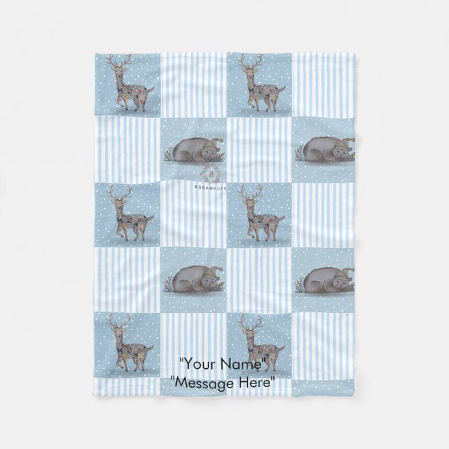 Blankett för babyblankett för Winter-Helgdag Fleecefilt (Framsidan)