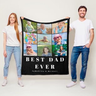 Blankett för bästa Pappa 9-foto-Namn-flottan Fleecefilt