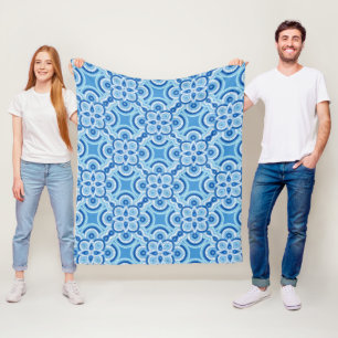 Blankett för blå geometrisk utskrift fleecefilt