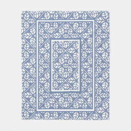 Blankett för blå och vit löv fleecefilt