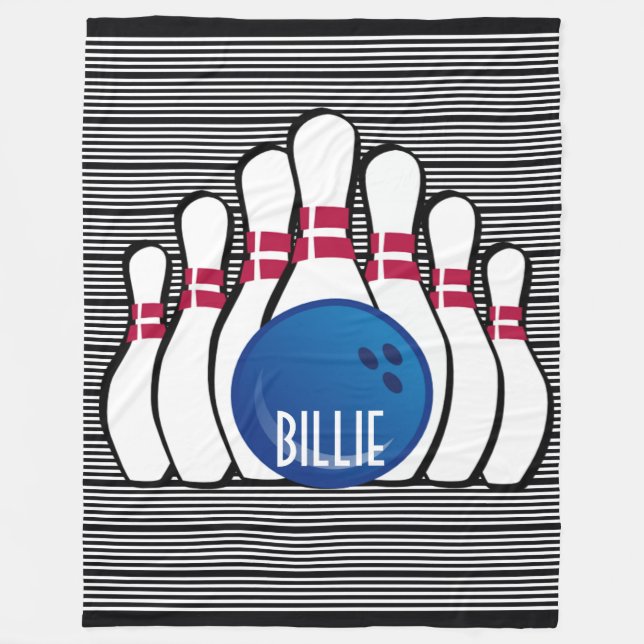 Blankett för Bowling Design Fleece Blanket (Framsidan)
