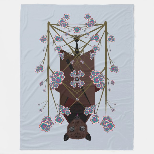 Blankett för den blå räven i Himlar (3 storlekar) Fleecefilt (Framsidan)