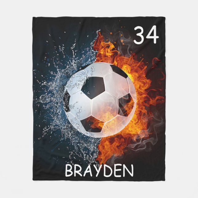 Blankett för eget namn - Fotboll Fleecefilt (Framsidan)