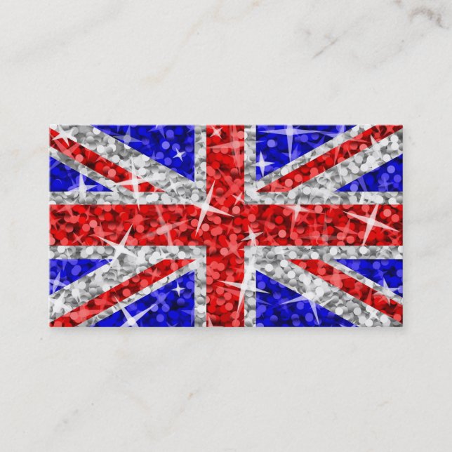 Blankett för Glitz UK-visitkort, vitt Visitkort (Framsida)