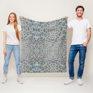 Blankett för grafik grafik i leopard fleecefilt