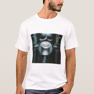 Blankett för halvmåns HR Giger Skull-projektion T Shirt
