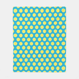 Blankett för Lemon Segce Mönster Blue Fleece Blank