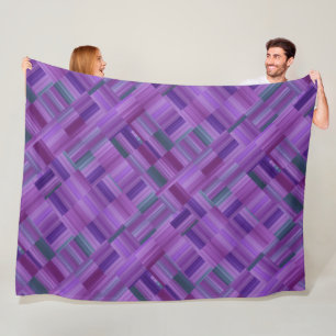 Blankett för lila Block Design Fleet Blanket Fleecefilt