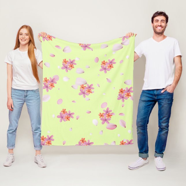 Blankett för mjuk Blommigt - alla storlekar Fleecefilt (På plats)