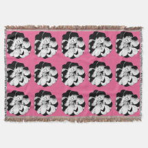 Blankett för monokrom Blommigt-Rosa för projektion