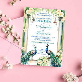 Blankett för persikor och jasmine indisk förlovnin inbjudningar