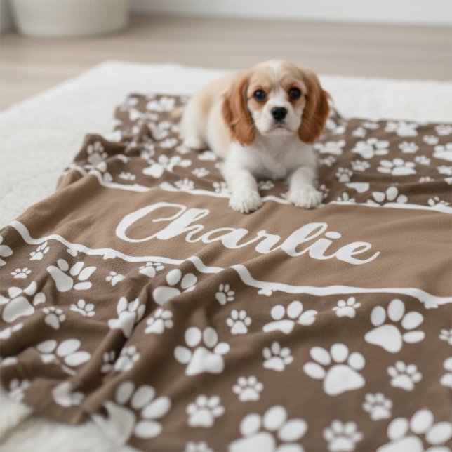 Blankett för Personligen mysigt utskrift - Hund P Fleecefilt (Dog Name Blanket - Personalized cozy pet blanket)