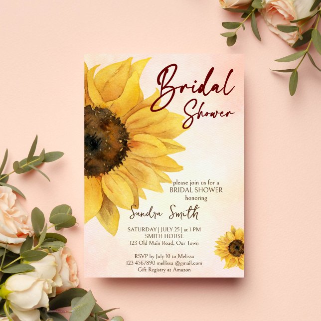 Blankett för solrosfall inbjudningskort för möhipp (Sunflower fall bridal shower invitation template instant download floral bridal shower invitations)