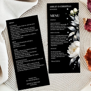 Blankett för svart och vit elegant boho bröllop meny