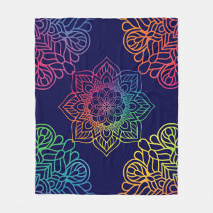 Blankett för vacker Mandala Skriv ut Fleece Blanke