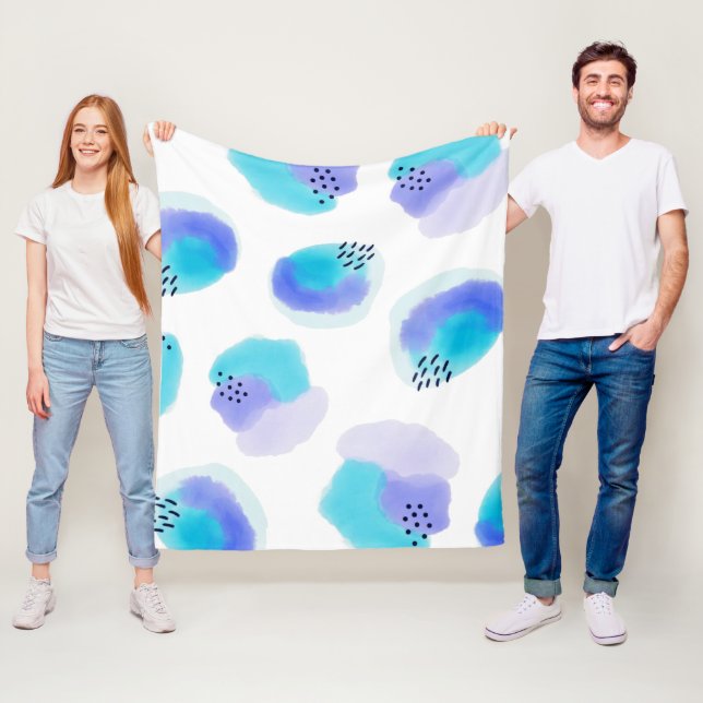 Blankett för vattenfärg Brushstrokes Fleece Blanke (På plats)