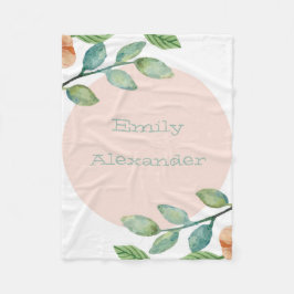 Blankett för vattenfärgers Blommigt Fleecefilt