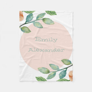 Blankett för vattenfärgers Blommigt Fleecefilt