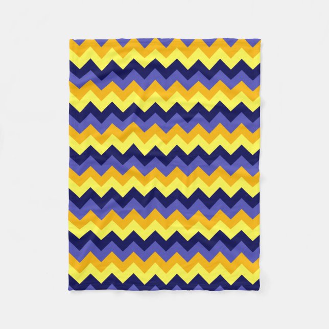 Blankett Guld Gult Chevrons Small Fleece Blanket (Framsidan)